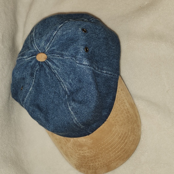 cobra caps Other - Vintage 90s Cobra Caps Blank Denim & Suede Brim Dad Hat - Unstructured Strapback
